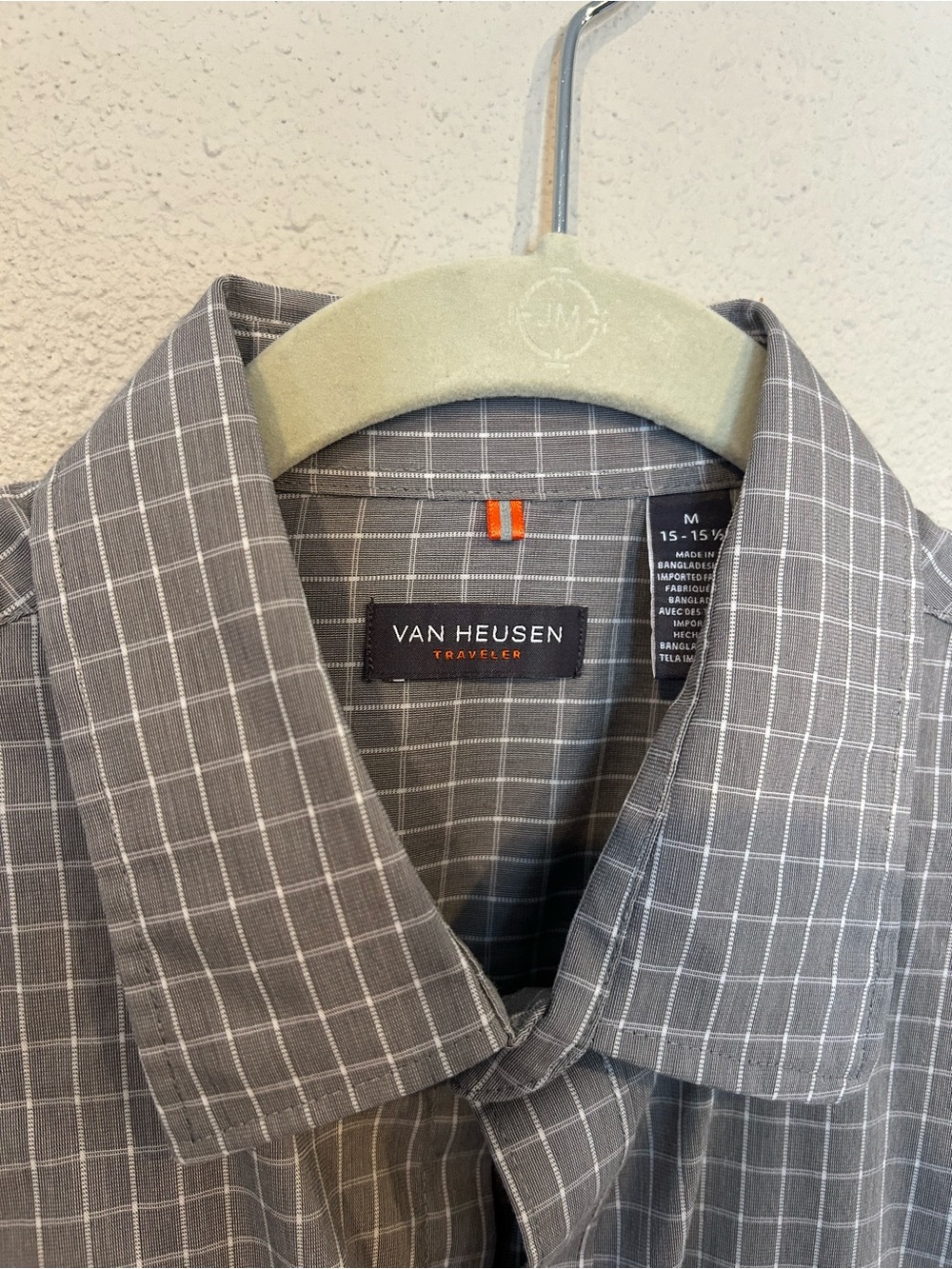 Van Heusen Gray Windowpane Dress Shirt